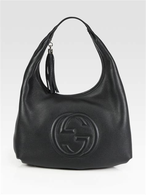 gucci black leather soho large tote bag|Gucci tote bags lowest price.